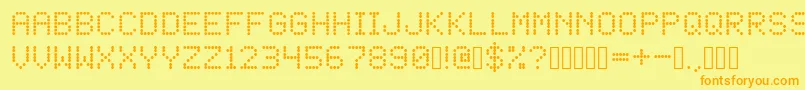 LED Dot Matrix Font – Orange Fonts on Yellow Background