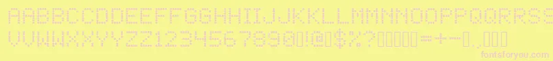 LED Dot Matrix Font – Pink Fonts on Yellow Background
