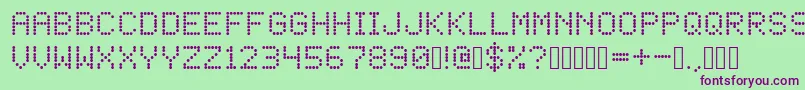 LED Dot Matrix Font – Purple Fonts on Green Background