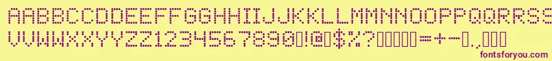 LED Dot Matrix Font – Purple Fonts on Yellow Background
