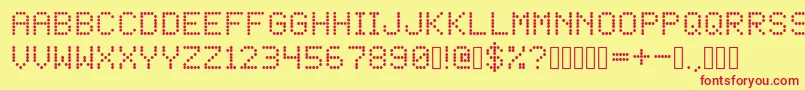 LED Dot Matrix Font – Red Fonts on Yellow Background