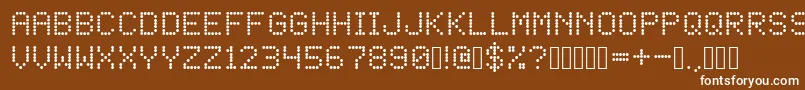 LED Dot Matrix Font – White Fonts on Brown Background