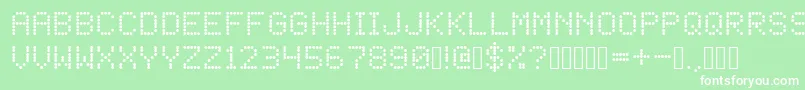 LED Dot Matrix Font – White Fonts on Green Background