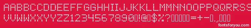LED Dot Matrix Font – White Fonts on Red Background