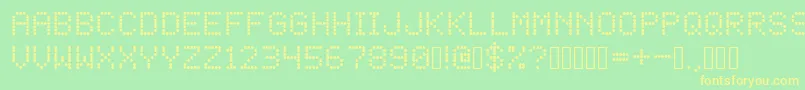 LED Dot Matrix-Schriftart – Gelbe Schriften auf grünem Hintergrund