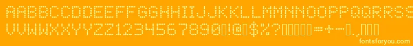LED Dot Matrix Font – Yellow Fonts on Orange Background