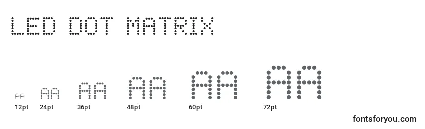 Größen der Schriftart LED Dot Matrix