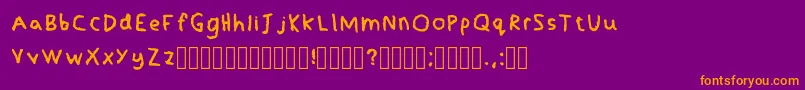 Lefthanded Regular Font – Orange Fonts on Purple Background