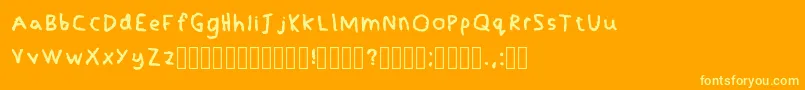 Lefthanded Regular Font – Yellow Fonts on Orange Background