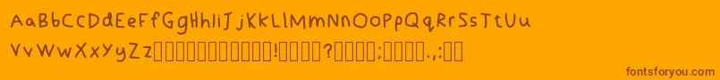 LefthandedNoSmudge Regular Font – Brown Fonts on Orange Background