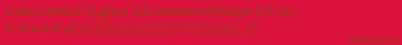 LefthandedNoSmudge Regular Font – Brown Fonts on Red Background
