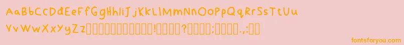 LefthandedNoSmudge Regular Font – Orange Fonts on Pink Background