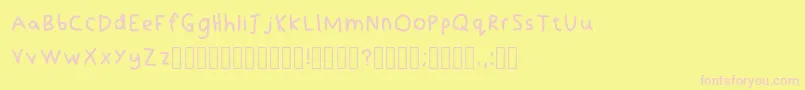 LefthandedNoSmudge Regular Font – Pink Fonts on Yellow Background