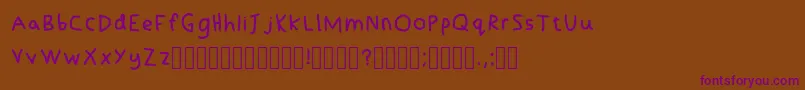 Шрифт LefthandedNoSmudge Regular – фиолетовые шрифты на коричневом фоне