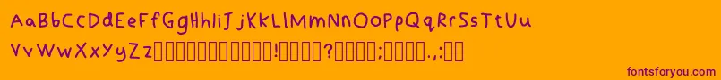 LefthandedNoSmudge Regular Font – Purple Fonts on Orange Background
