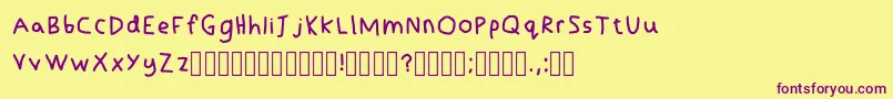 Шрифт LefthandedNoSmudge Regular – фиолетовые шрифты на жёлтом фоне