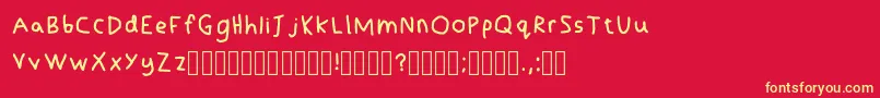 LefthandedNoSmudge Regular Font – Yellow Fonts on Red Background