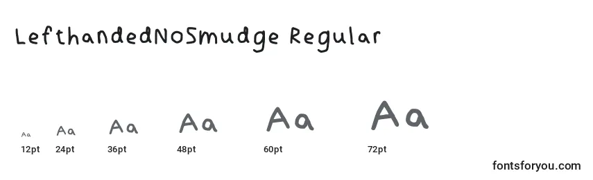 LefthandedNoSmudge Regular Font Sizes
