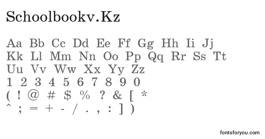 Schriftart Schoolbookv.Kz – Alphabet, Zahlen, spezielle Symbole