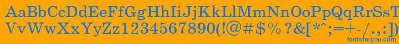 Schoolbookv.Kz Font – Blue Fonts on Orange Background