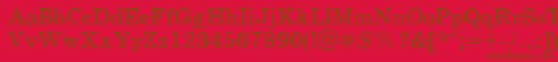 Schoolbookv.Kz Font – Brown Fonts on Red Background