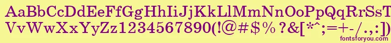 Weitere Informationen zur Schoolbookv.Kz-Schriftart Schoolbookv.Kz-Schriftart – Violette Schriften auf gelbem Hintergrund