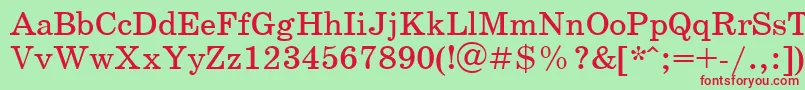 Schoolbookv.Kz Font – Red Fonts on Green Background