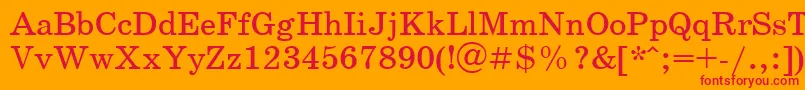 Schoolbookv.Kz Font – Red Fonts on Orange Background