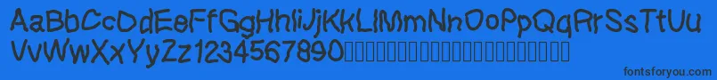 Lefthandkids demo Font – Black Fonts on Blue Background