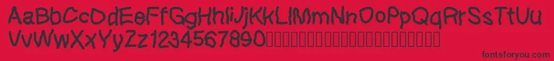 Lefthandkids demo Font – Black Fonts on Red Background