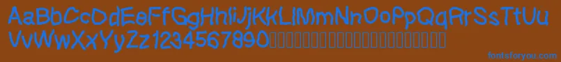 Lefthandkids demo Font – Blue Fonts on Brown Background
