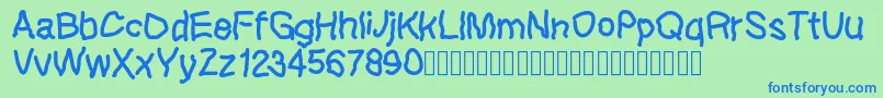 Lefthandkids demo Font – Blue Fonts on Green Background