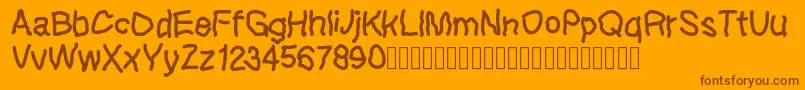 Lefthandkids demo Font – Brown Fonts on Orange Background