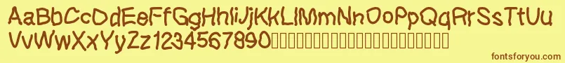 Lefthandkids demo Font – Brown Fonts on Yellow Background