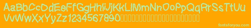 Lefthandkids demo Font – Green Fonts on Orange Background