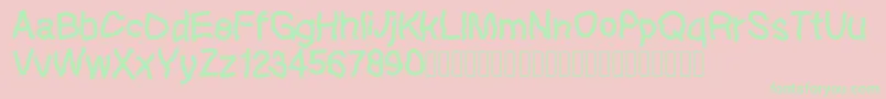 Lefthandkids demo Font – Green Fonts on Pink Background