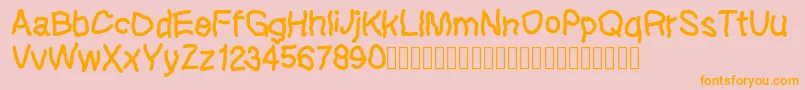 Lefthandkids demo Font – Orange Fonts on Pink Background