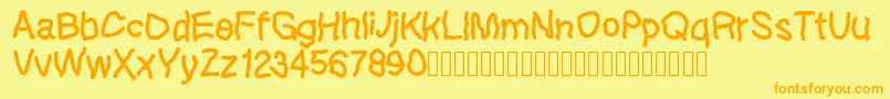 Lefthandkids demo Font – Orange Fonts on Yellow Background
