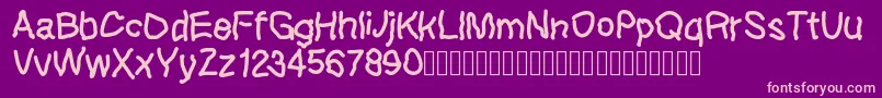 Lefthandkids demo Font – Pink Fonts on Purple Background