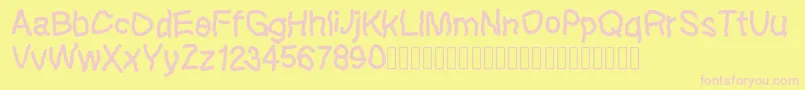 Lefthandkids demo Font – Pink Fonts on Yellow Background
