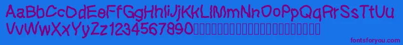 Lefthandkids demo Font – Purple Fonts on Blue Background