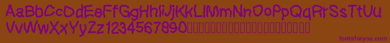 Lefthandkids demo Font – Purple Fonts on Brown Background