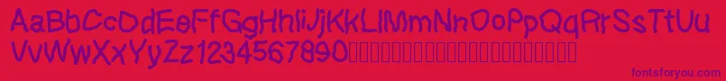 Lefthandkids demo Font – Purple Fonts on Red Background