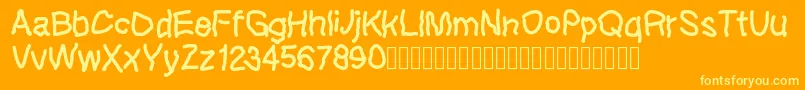 Lefthandkids demo Font – Yellow Fonts on Orange Background