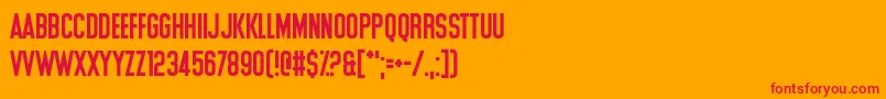 Leg Hug Font – Red Fonts on Orange Background