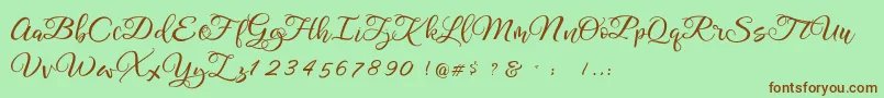 Legacy DEMO Font – Brown Fonts on Green Background