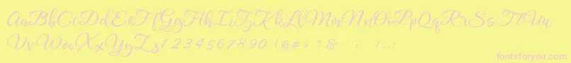 Legacy DEMO-fontti – vaaleanpunaiset fontit keltaisella taustalla