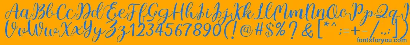 Legal Standing Font – Blue Fonts on Orange Background