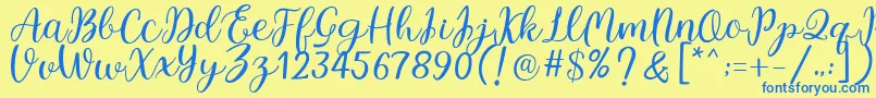 Legal Standing Font – Blue Fonts on Yellow Background