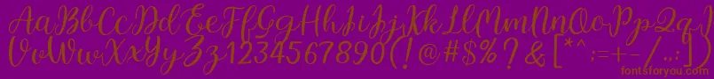 Legal Standing Font – Brown Fonts on Purple Background